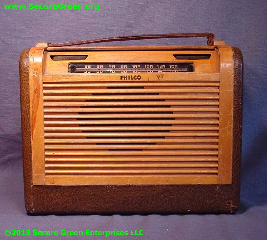 Philco Roll top Dial Cover Portable Radio